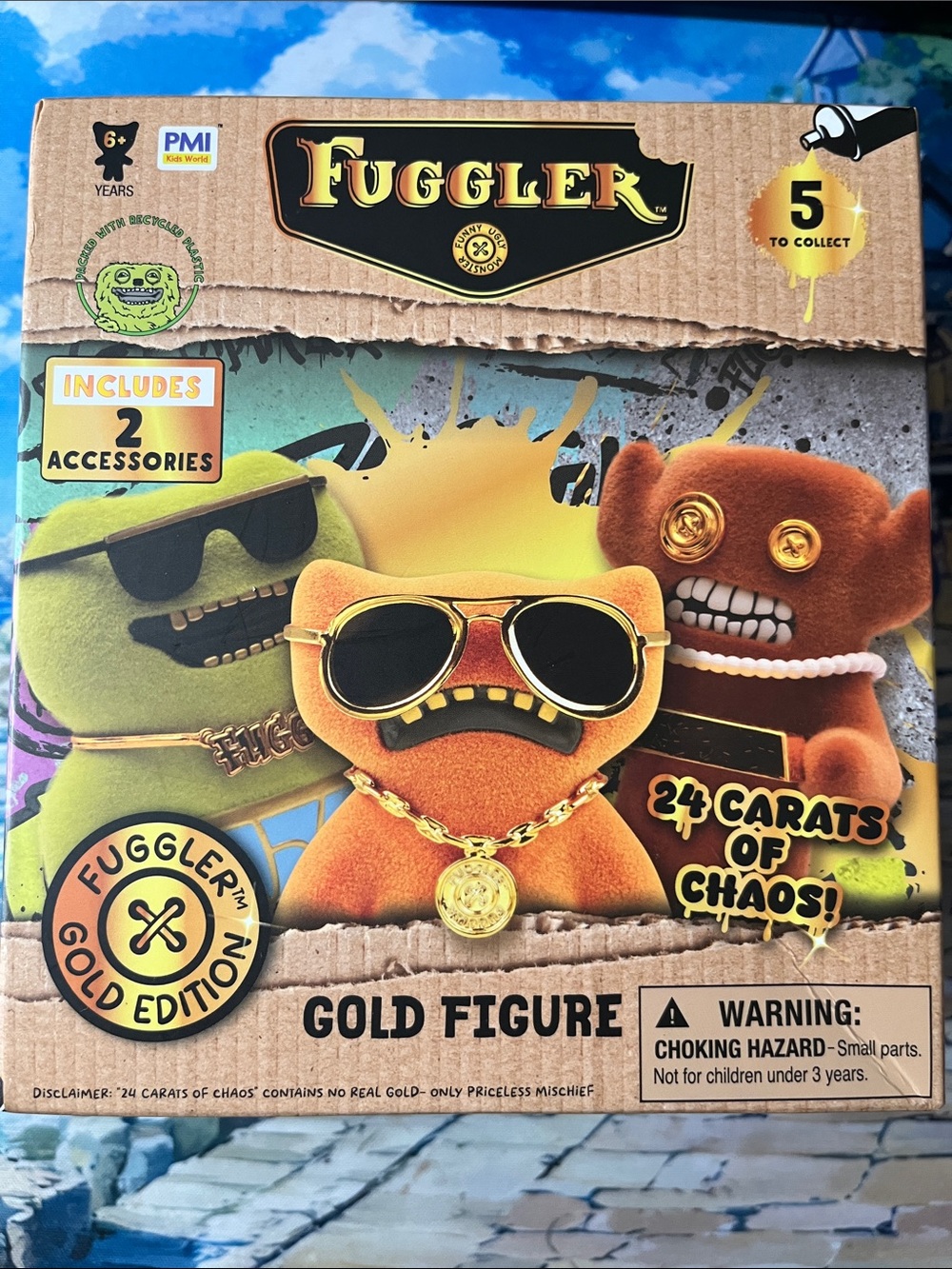 Fuggler Gold Figure Plush Toy - Orange with Gold Accents